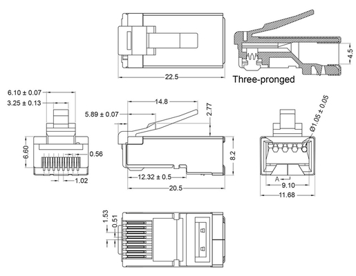 GOOBAY βύσμα RJ45 93829, CAT 6 STP, μεταλλικό, 10τμχ
