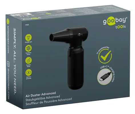 GOOBAY ηλεκτρικό air duster 77830, 100W, 6000mAh, μαύρο