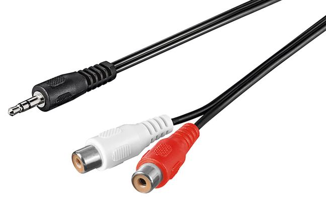 GOOBAY καλώδιο 3.5mm αρσενικό σε 2x θηλυκό RCA 50116, 1.5m, μαύρο