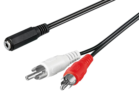 GOOBAY καλώδιο 3.5mm θηλυκό σε 2x RCA αρσενικό 50442, 1.4m, μαύρο