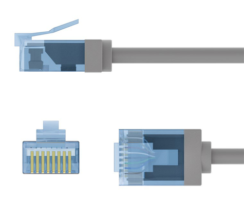 GOOBAY καλώδιο δικτύου 74226, CAT 6A U/UTP, ultra slim, copper, 500MHz, 7.5m, γκρι