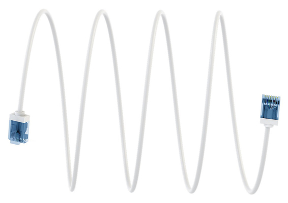 GOOBAY καλώδιο δικτύου 74244, CAT 6A U/UTP, ultra slim, copper, 500MHz, 0.15m, λευκό