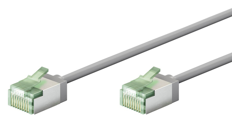 GOOBAY καλώδιο δικτύου 74345, CAT 8.1 U/FTP, ultra slim, copper, 40Gbps, 0.50m, γκρι