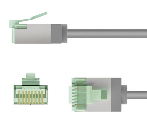 GOOBAY καλώδιο δικτύου 74349, CAT 8.1 U/FTP, ultra slim, copper, 40Gbps, 5m, γκρι