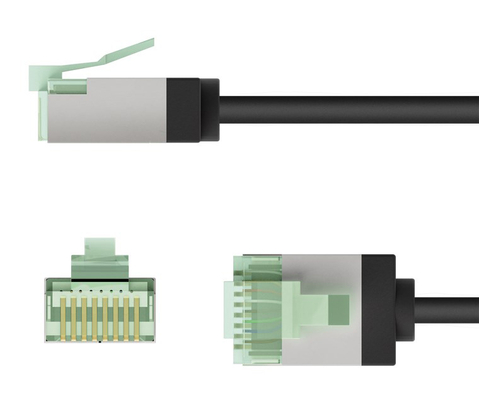 GOOBAY καλώδιο δικτύου 74354, CAT 8.1 U/FTP, ultra slim, copper, 40Gbps, 2m, μαύρο