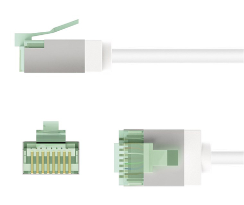 GOOBAY καλώδιο δικτύου 74358, CAT 8.1 U/FTP, ultra slim, copper, 40Gbps, 0.25m, λευκό