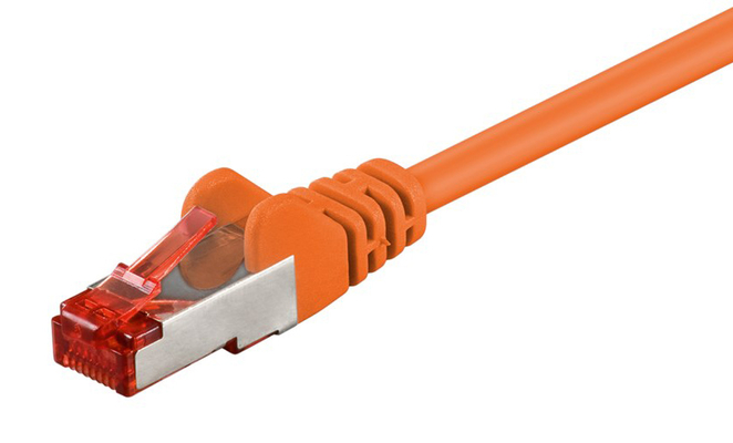 GOOBAY καλώδιο δικτύου 92457, CAT 6 S/FTP, copper, 250MHz, 0.15m, πορτοκαλί