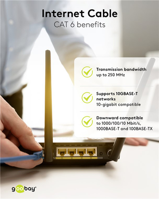 GOOBAY καλώδιο δικτύου 92458, CAT 6 S/FTP, copper, 250MHz, 0.15m, κόκκινο
