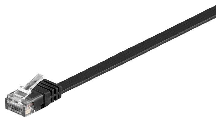 GOOBAY καλώδιο δικτύου 95385, CAT 6 U/UTP, flat, copper, 20m, μαύρο