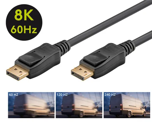GOOBAY καλώδιο DisplayPort 61698, 8K/60Hz, 32.4 Gbps, 3m, μαύρο