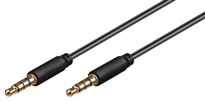 GOOBAY καλώδιο ήχου 3.5mm 63832, 4 pin stereo, copper, 3m, μαύρο