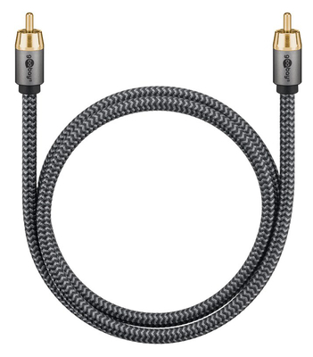 GOOBAY καλώδιο ήχου RCA σε RCA 65297, 3m, μαύρο/ασημί