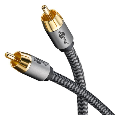 GOOBAY καλώδιο ήχου RCA σε RCA 65298, 5m, μαύρο/ασημί