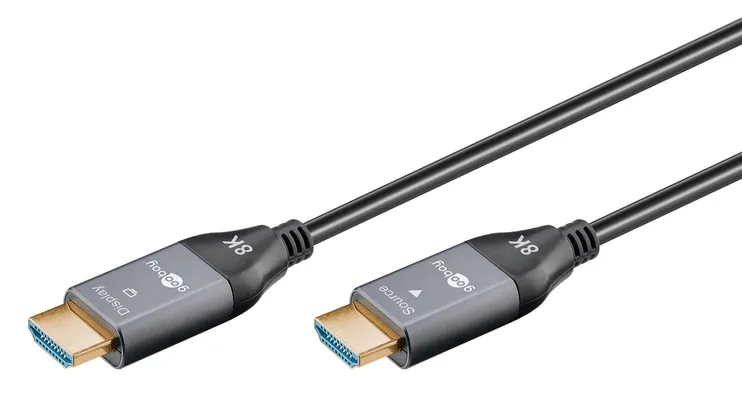 GOOBAY καλώδιο HDMI 2.1 65558 με Ethernet, AOC, 8K/60Hz, 48 Gbps, 10m, μαύρο