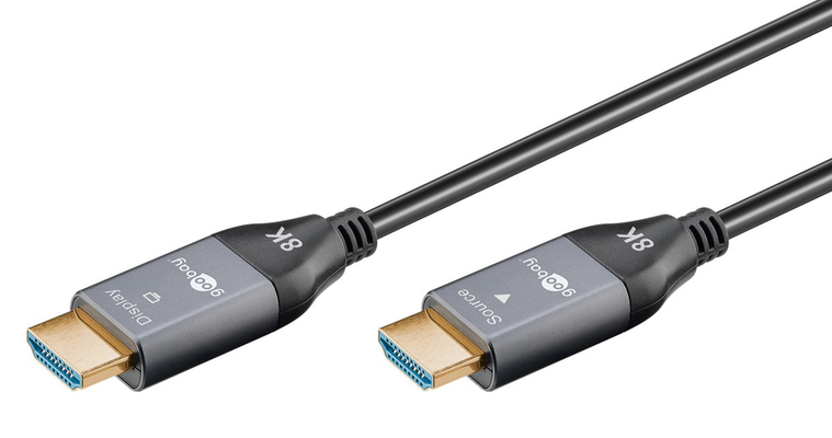 GOOBAY καλώδιο HDMI 2.1 76274 με Ethernet, AOC, 8K/60Hz, 48 Gbps, 10m, μαύρο