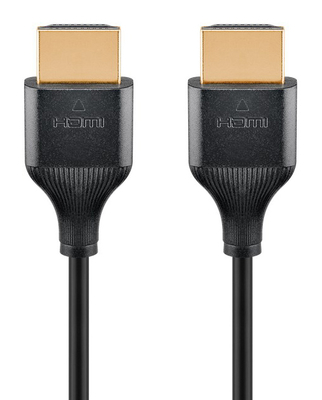 GOOBAY καλώδιο HDMI 75292 με Ethernet, slim, 4K/60Hz, 18 Gbps, 0.5m, μαύρο