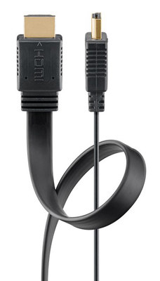 GOOBAY καλώδιο HDMI 77135 με Ethernet, flat, 8K/60Hz, 48 Gbps, 2m, μαύρο