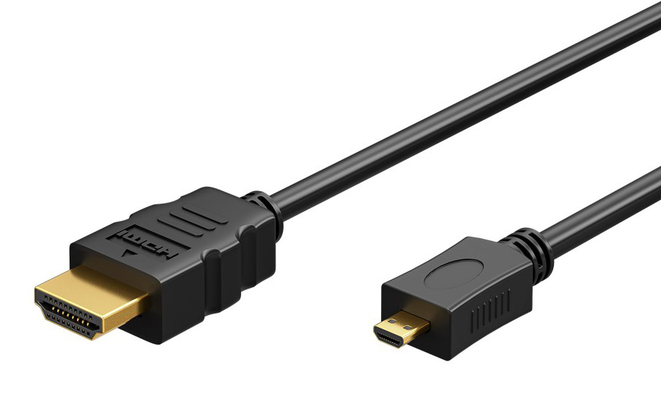GOOBAY καλώδιο micro HDMI σε HDMI 53784 με Ethernet, 4K/60Hz, 1.5m, μαύρο