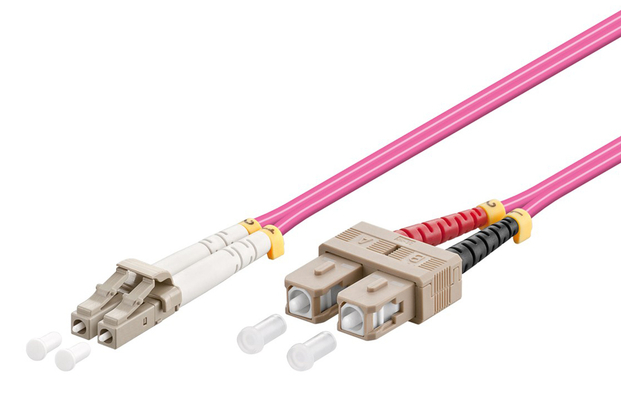 GOOBAY καλώδιο οπτικής ίνας LC-UPC σε SC-UPC 95944, Multimode OM4, 2m, βιολετί