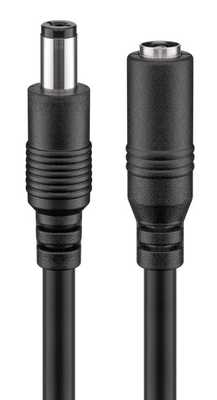 GOOBAY καλώδιο προέκτασης τροφοδοσίας 76671, 5.5x2.1mm, 5m, μαύρο