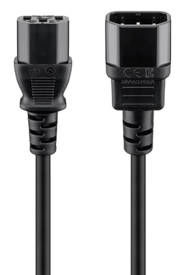 GOOBAY καλώδιο προέκτασης τροφοδοσίας 95124, 0.75mm², 0.5m, μαύρο