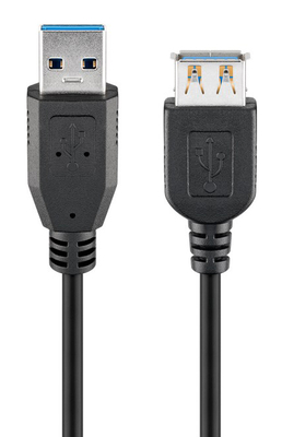GOOBAY καλώδιο προέκτασης USB 74149, 5Gbps, USB 3.0, 15W, 2m, μαύρο