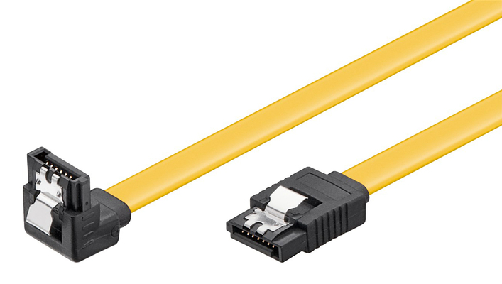 GOOBAY καλώδιο SATA 95018, γωνιακό, 6Gbps, 0.3m, κίτρινο
