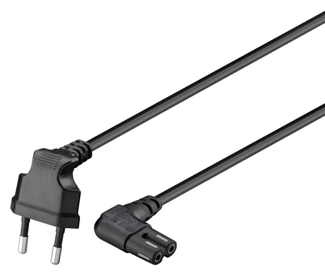 GOOBAY καλώδιο τροφοδοσίας Euro 97355, γωνιακό, 2x0.75 mm², 5m, μαύρο