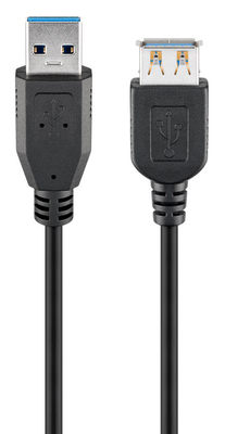 GOOBAY καλώδιο USB 3.0 σε USB (F) 93999, copper, 3m, μαύρο