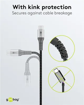 GOOBAY καλώδιο USB-C 49301, 60W, 480Mbps, 0.50m, μαύρο