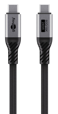 GOOBAY καλώδιο USB-C 74776, USB4, 240W, 80Gbps, 16K/60Hz, 1.5m, μαύρο