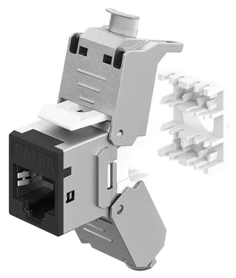 GOOBAY Keystone module RJ45 77943, CAT 6A STP, slim, toolfree, ασημί/μαύρο