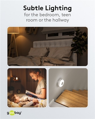 GOOBAY LED φωτιστικό νυκτός 64567, πρίζα schuko, 3 χρώματα φωτός, 6500K