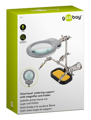 GOOBAY μεγεθυντικός φακός 51226 με clips συγκράτησης, 2x, LED φωτισμός