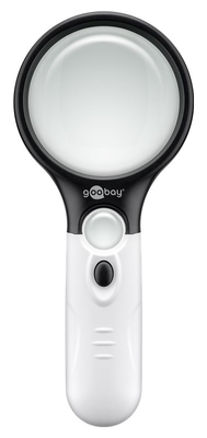 GOOBAY μεγεθυντικός φακός χειρός 41255 με φωτισμό LED, 1.75x & 12.25x