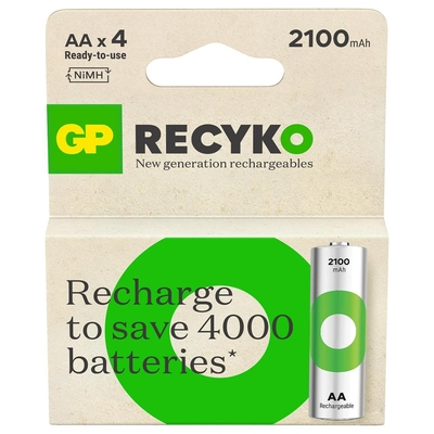 GP ReCyko 2100mAh rechargeable batteries  AA / R6 Ni-MH  (GPB20982)