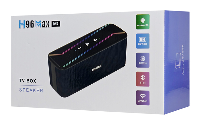 H96 MAX TV Box & ηχείο M7, RK3528, 8K, 4/32GB, WiFi, Bluetooth, Android 13