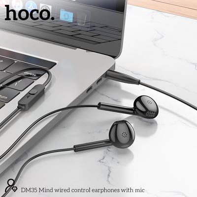 Hands Free Hoco. DM35 Mind Earphones Stereo 3.5mm με Μικρόφωνο και Πλήκτρο Λειτουργίας 1.2m Μαύρα