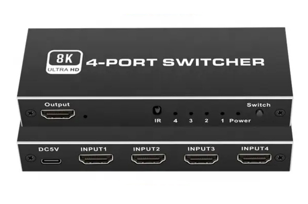 HDMI switch CAB-H149 με τηλεχειριστήριο, 4 σε 1, 8K/60Hz, μαύρο