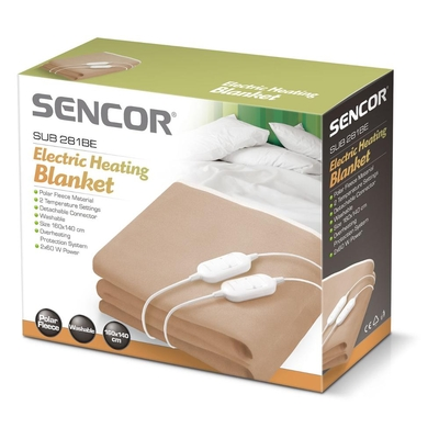 Ηλεκτρική Κουβέρτα (Υπόστρωμα) Sencor SUB 281BE Διπλή 120W Μπέζ