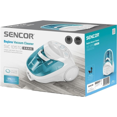 Ηλεκτρική Σκούπα Sencor SVC 1015TQ 3AAA 800W Χωρίς Σακούλα White/Blue