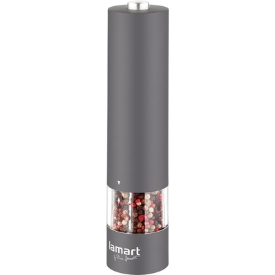 Ηλεκτρικός Μύλος Μπαχαρικών Lamart LT7061 4xAA 60ml με Rubber Επίστρωση και Φωτισμό Γκρι