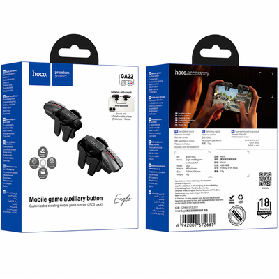 Hoco GA22 Eagle Gaming Mobile Bumpers για Συσκευές απο 4" έως 7" και Πάχος έως 11mm Μαύρα