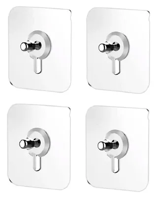HOME USE αυτοκόλλητες βάσεις HUH-0156, 57x57mm, διάφανο, 4τμχ