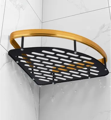 HOME USE γωνιακό ράφι τοίχου HUH-0157, αλουμινίου, 28x5.5x21cm, χρυσό