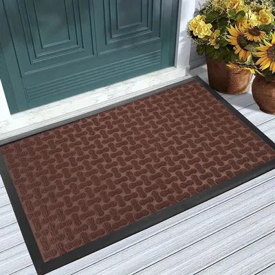 HOME USE πατάκι εισόδου HUH-0211, αντιολισθητικό, 60x40cm, 5mm πάχος, καφέ