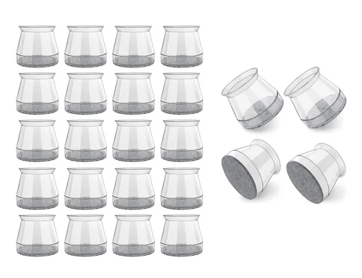 HOME USE προστατευτικές τάπες επίπλων HUH-0224, 25-30mm, διάφανες, 24τμχ