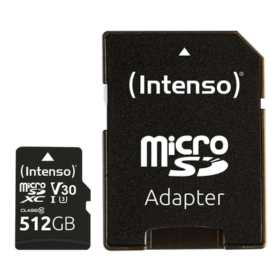 INTENSO microSDXC Card 512GB Class 10 UHS-I Professional with Adapter (3433493) (INTE3433493)