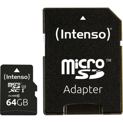 INTENSO microSDXC Card 64GB Class 10 UHS-I Professional with Adapter (3433490) (INTE3433490)