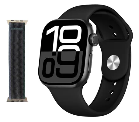 INTIME smartwatch A10 Pro με 2x λουράκια, heart rate, 2.04" AMOLED, IP65, μαύρο